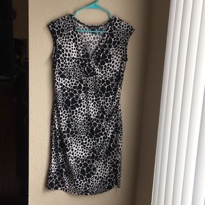 Black and white, form fitting dress